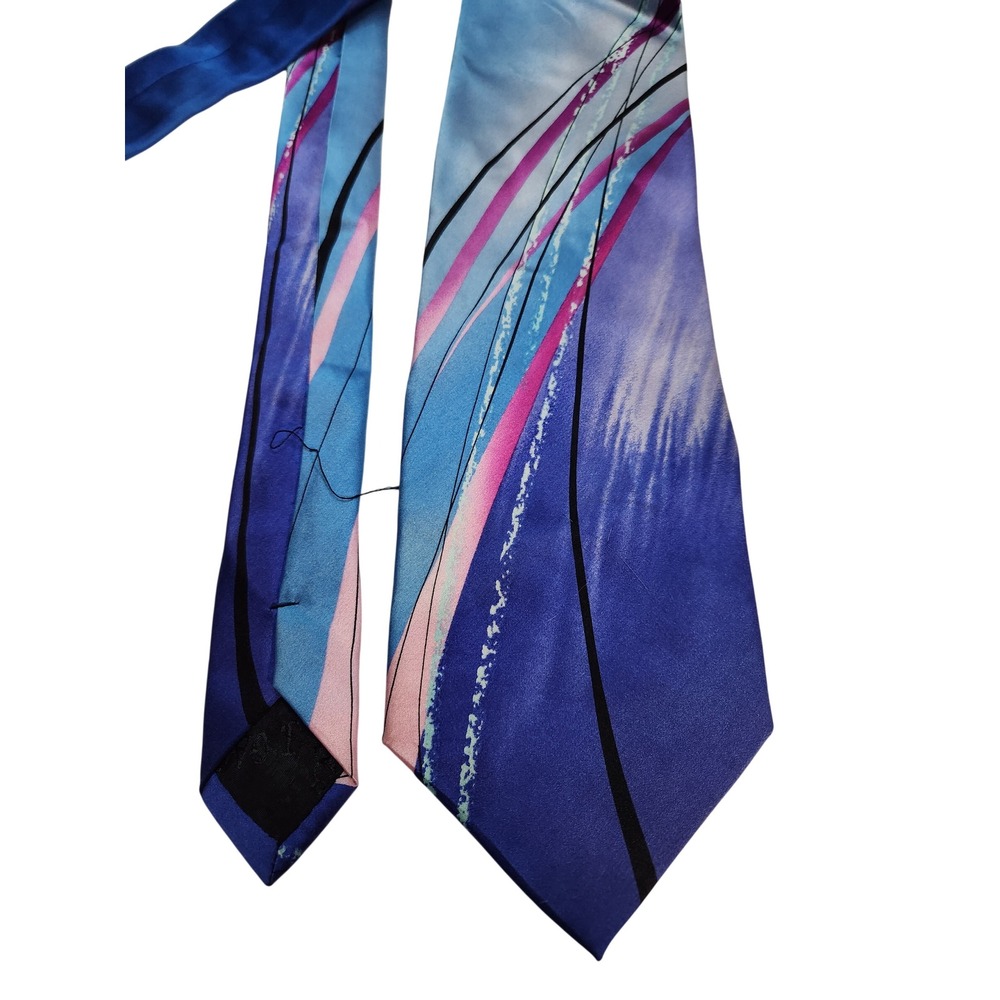 J. Garcia Tidal Wave Collection 38 Silk Tie‎ Blue Purple Mens 4 x 60
